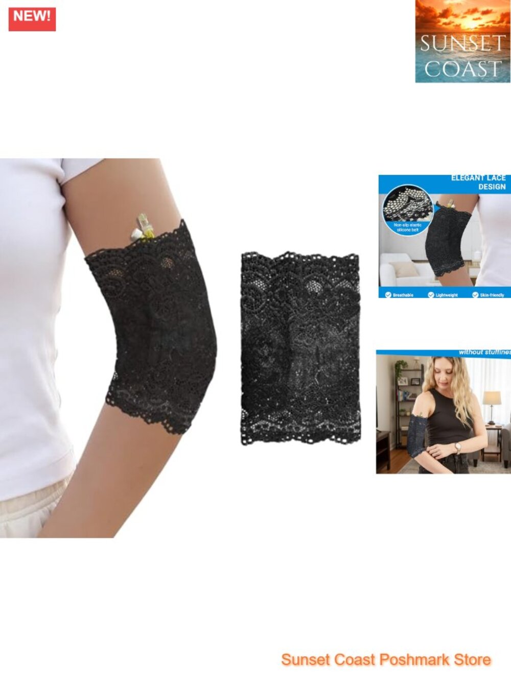 Lace PICC Line Cover, Breathable Arm Sleeve, Non-Slip Silicone Gasket